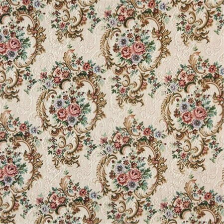 FINE-LINE 54 in. Wide Green, Blue And Burgundy, Floral Tapestry Upholstery Fabric FI2944305